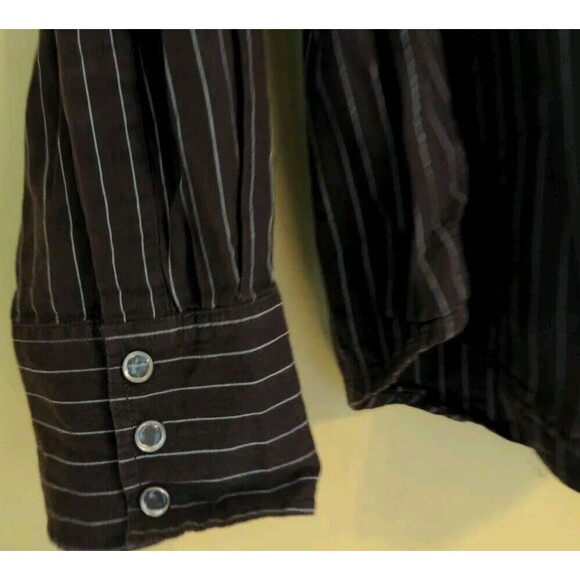 Machine Men's Clear Pearl Snap Western Shirt Brown Graphic Print L/S Sz. XXL - Picture 2 of 8